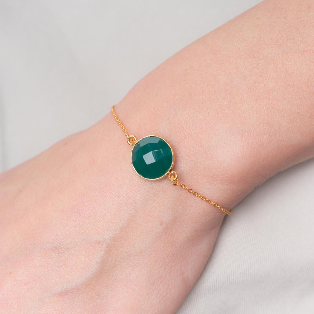 Armband Amélie Green Onyx - Fleurs des Prés