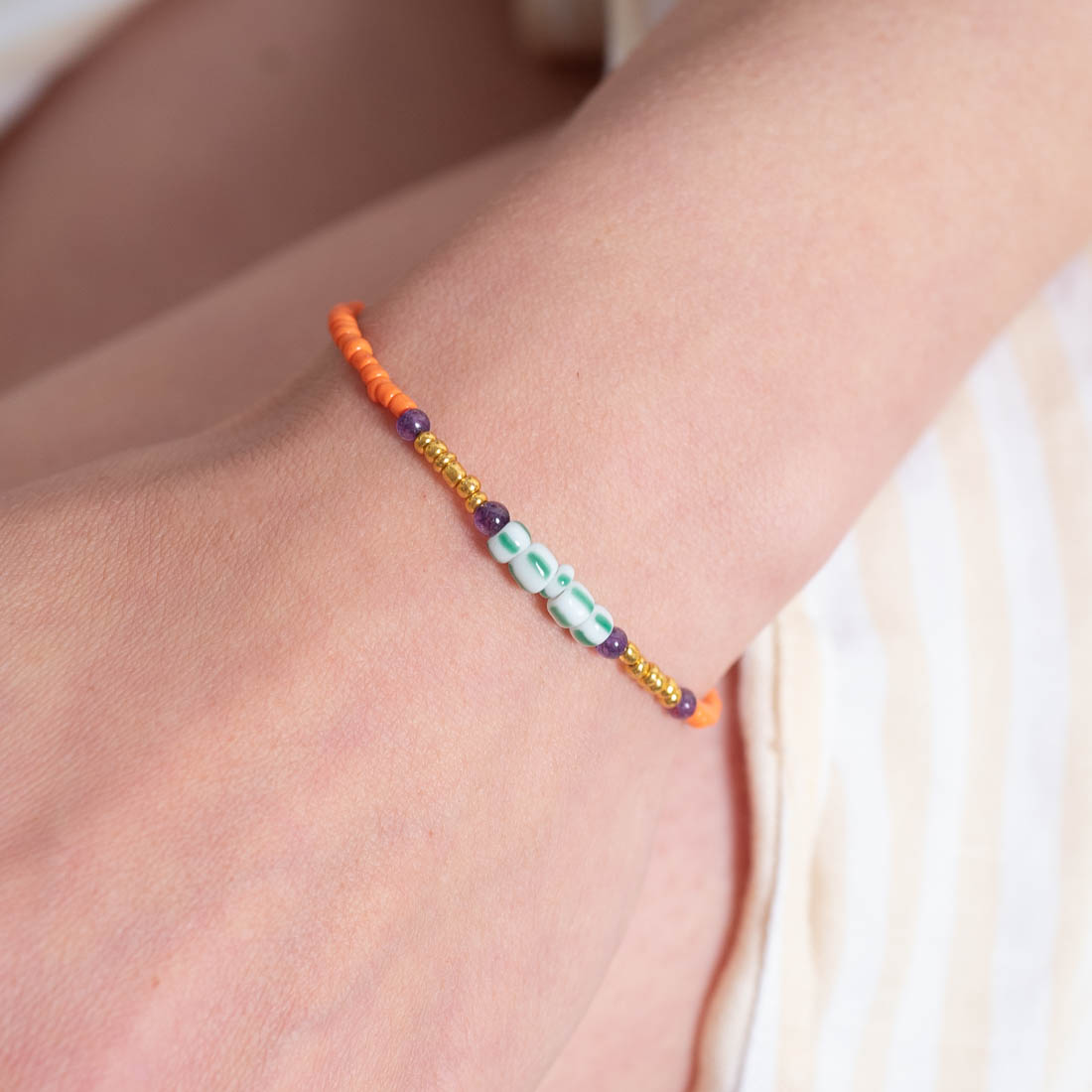 Armband Cirque Orange Green - Fleurs des Prés