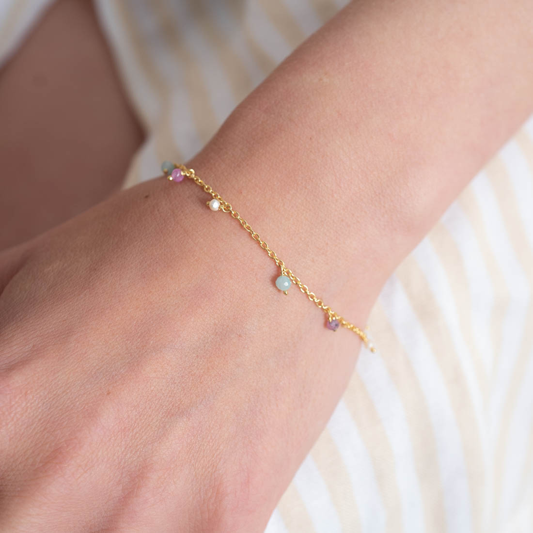 Armband Nizza Rouge Gold - Fleurs des Prés