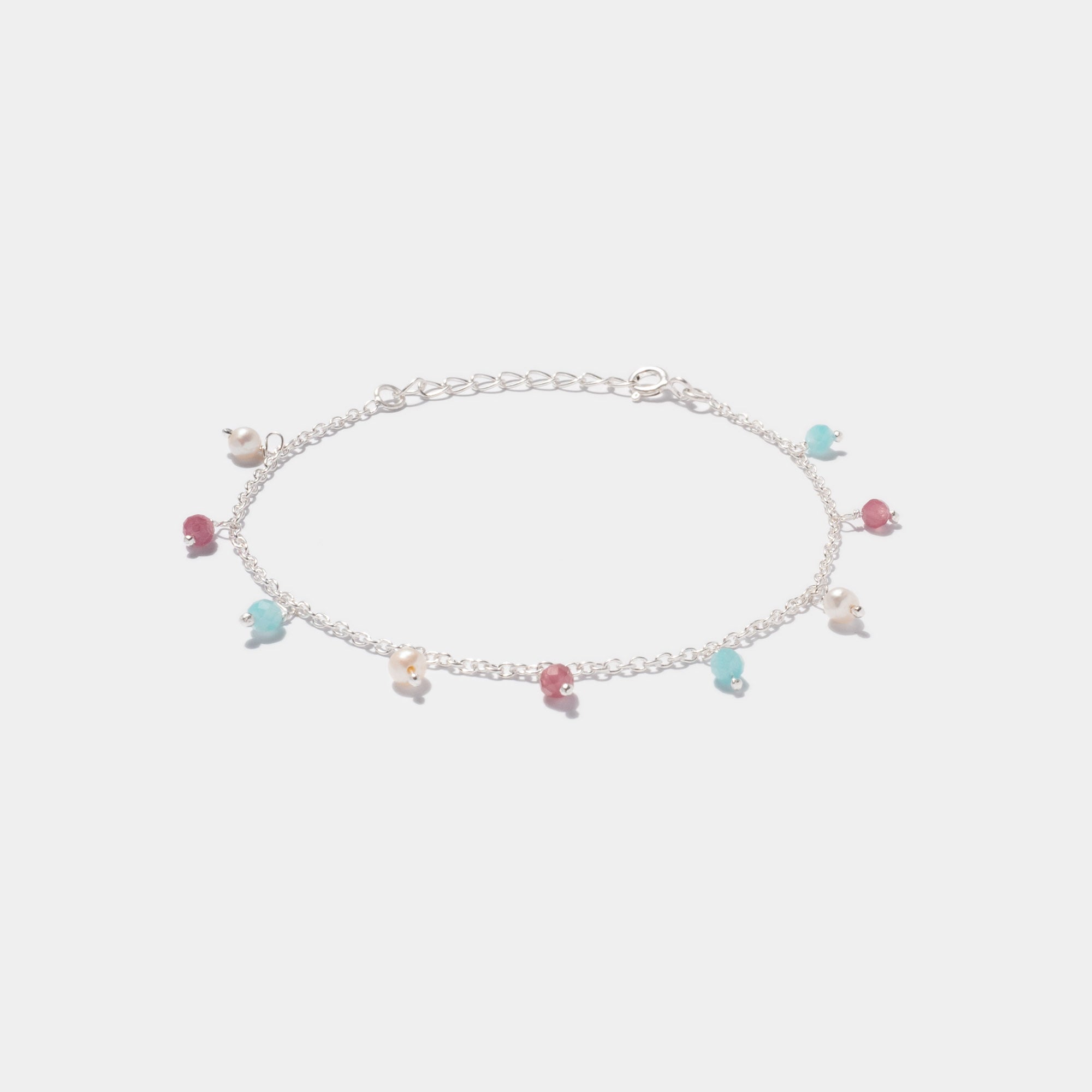 Armband Nizza Rouge Silber - Fleurs des Prés