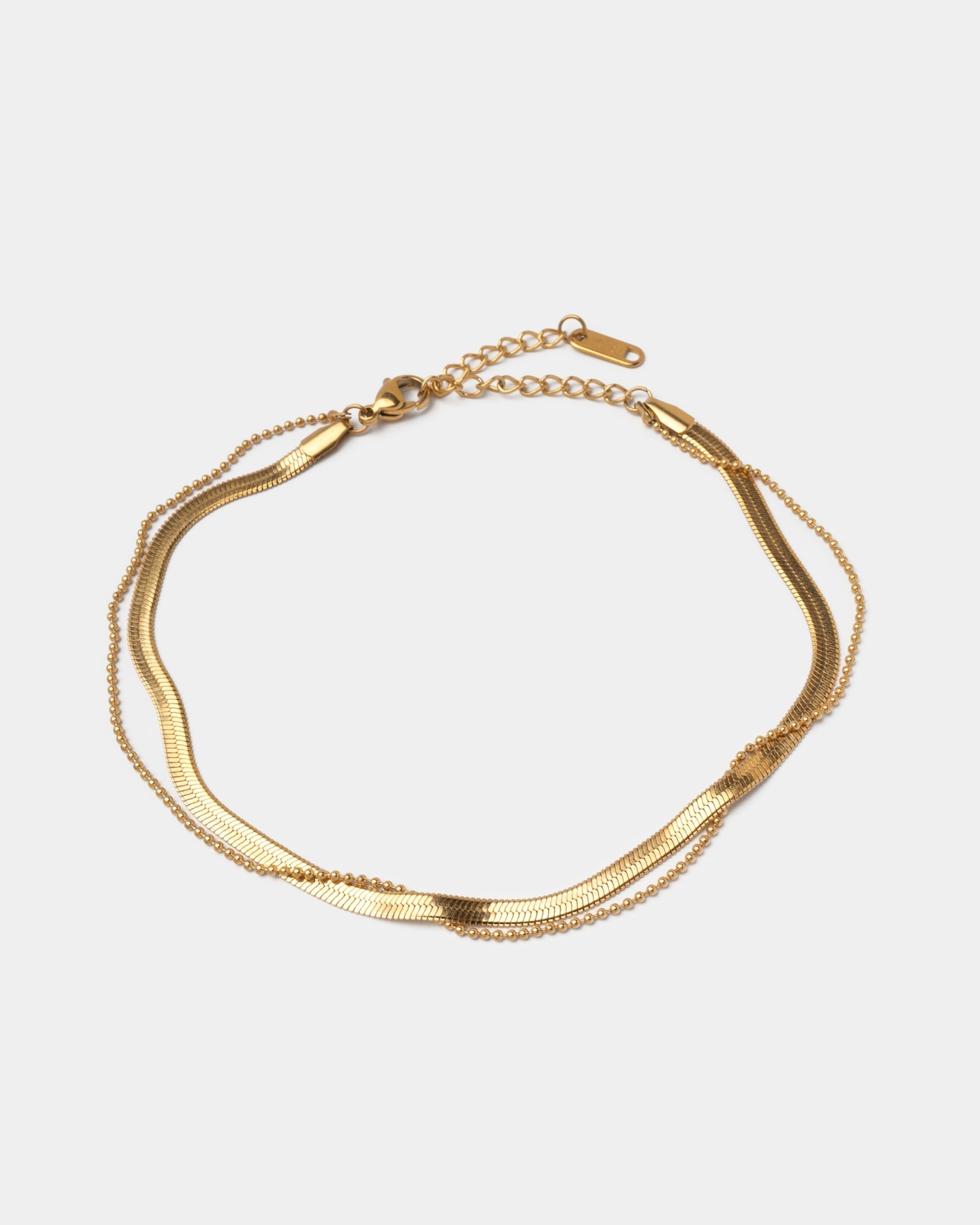 Doppeltes Fußkettchen Valence Gold - Fleurs des Prés Jewelry