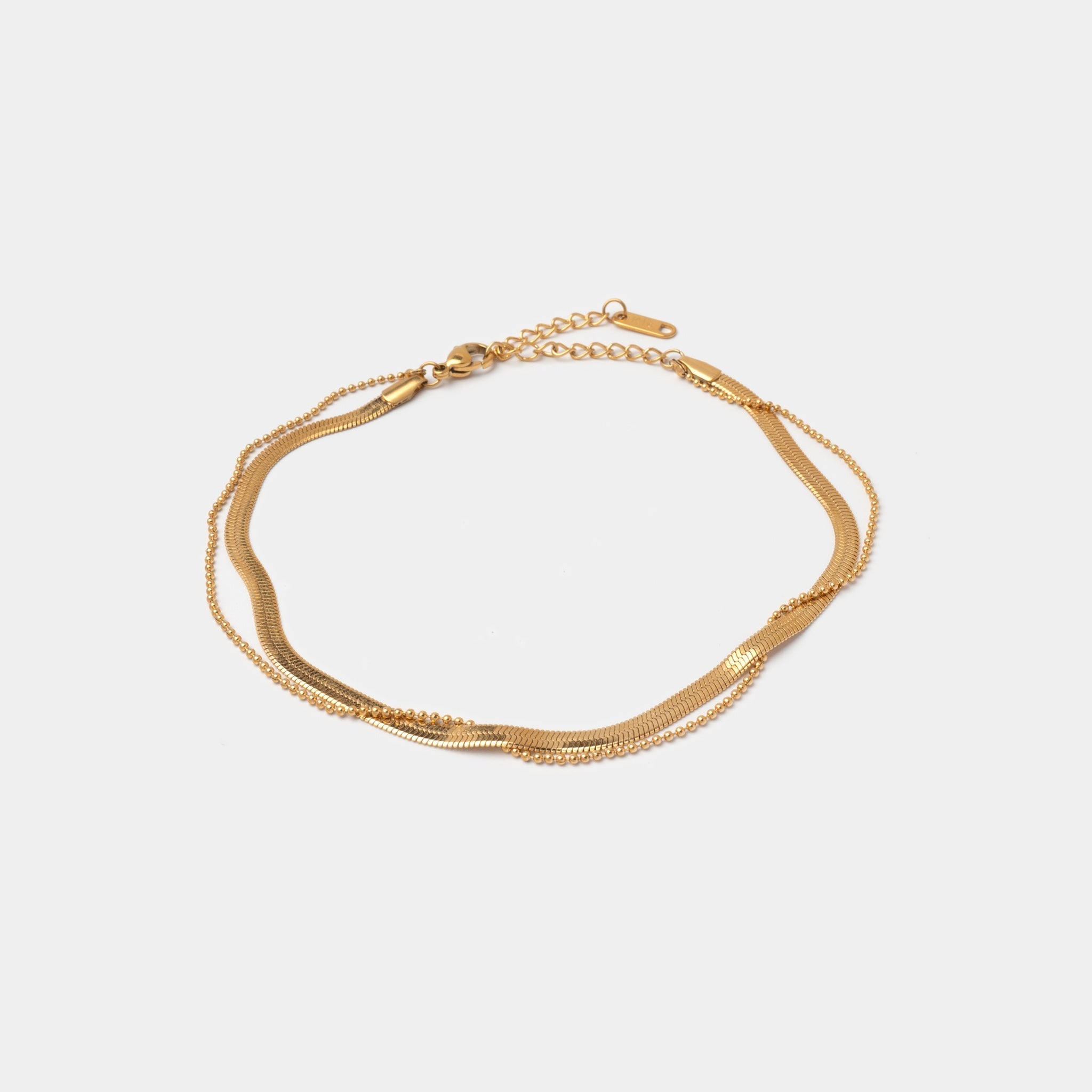 Doppeltes Fußkettchen Valence Gold - Fleurs des Prés Jewelry