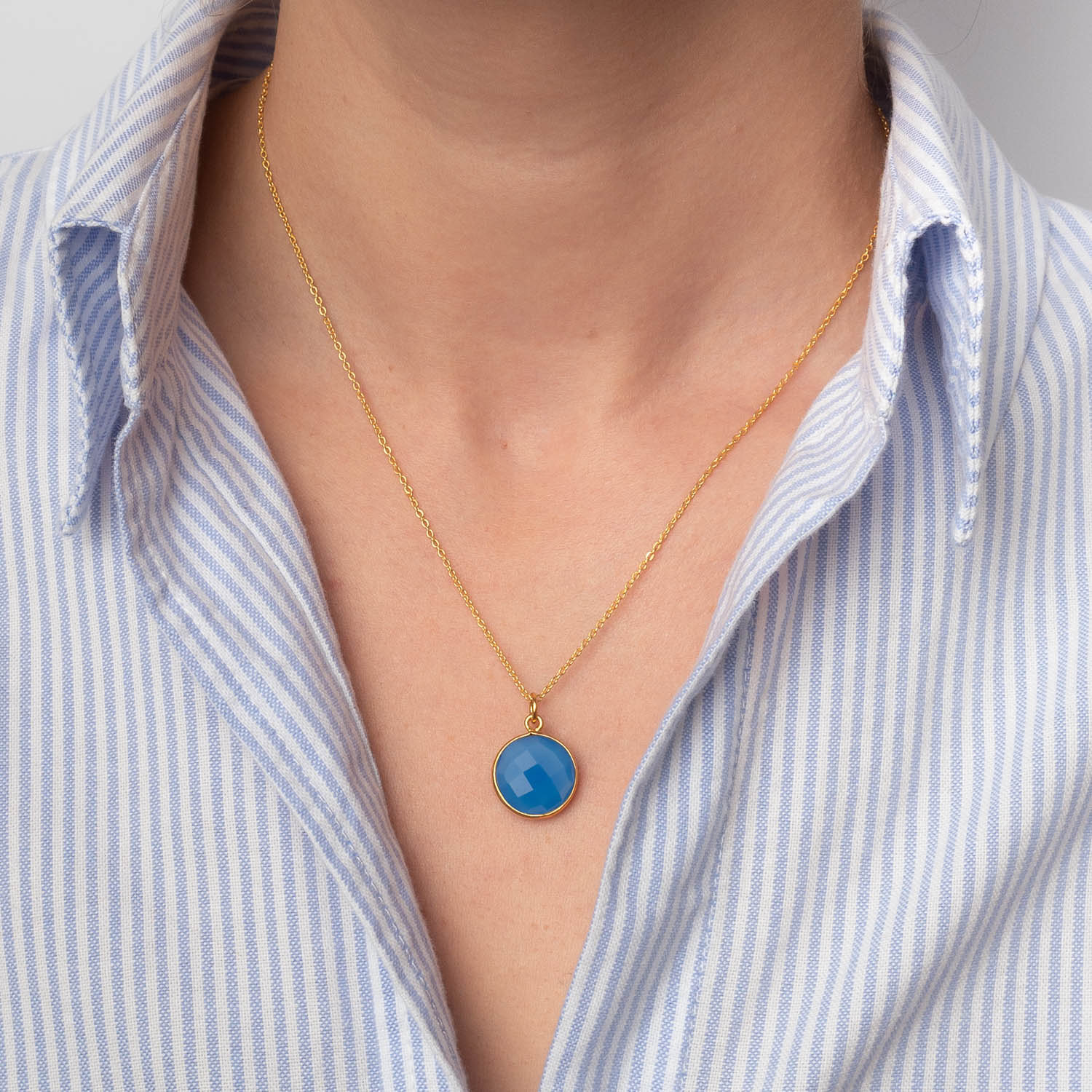 Halskette Amélie Blue Chalcedony - Fleurs des Prés