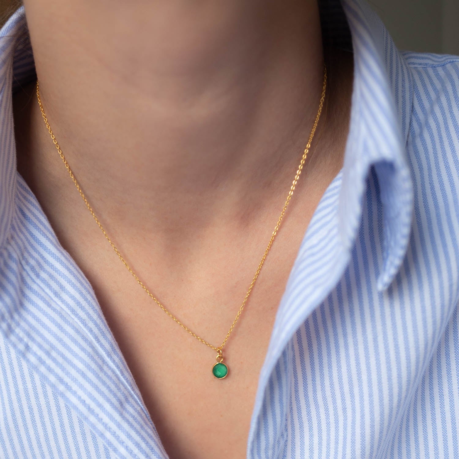 Halskette Charlotte Green Onyx - Fleurs des Prés