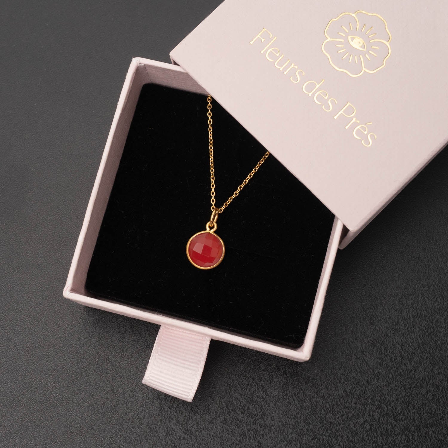 Halskette Eloise Red Onyx - Fleurs des Prés