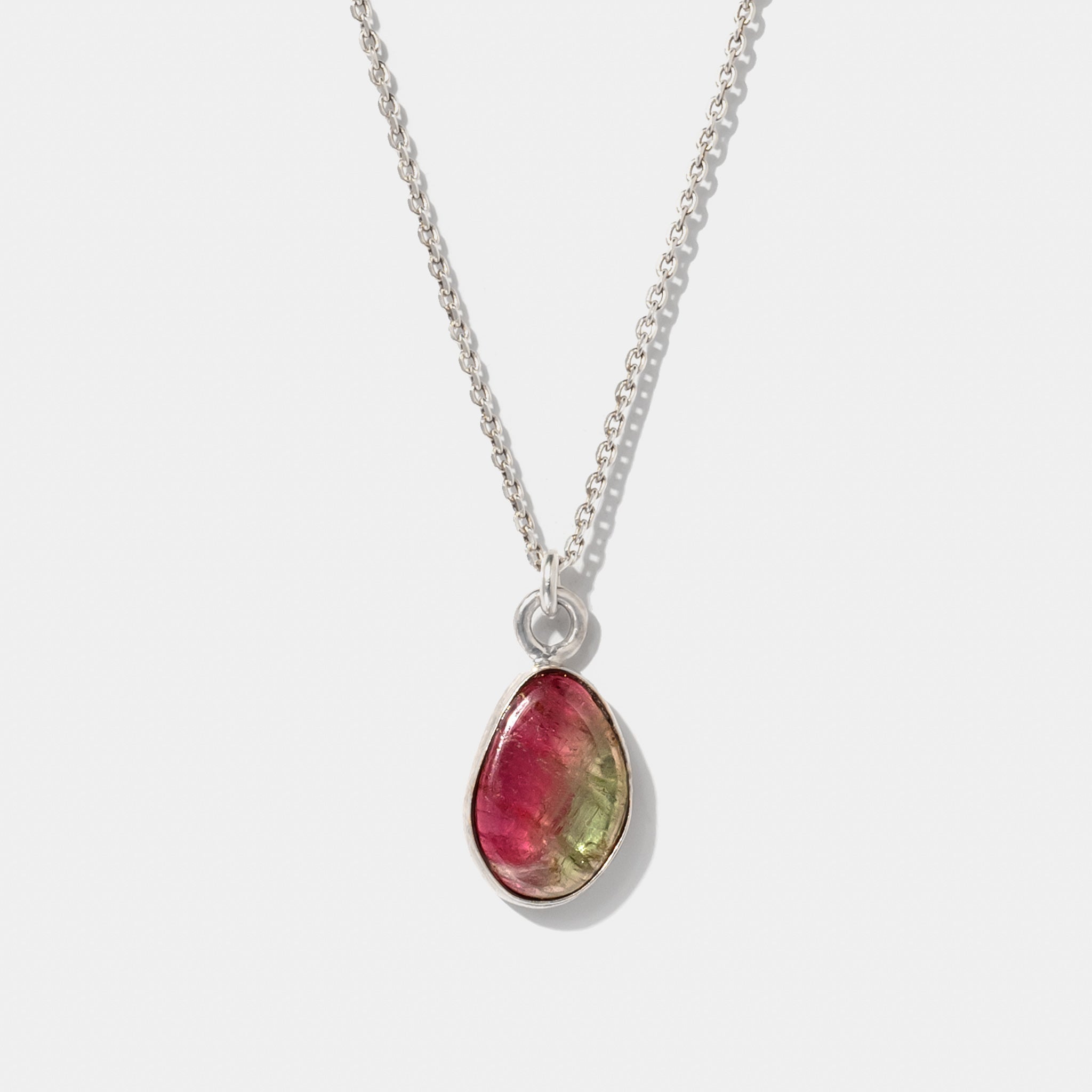 Halskette Jolie Watermelon Turmalin Silber - Fleurs des Prés