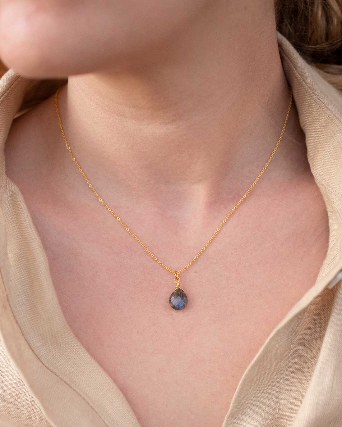 Halskette Lilou Labradorite Gold - Fleurs des Prés