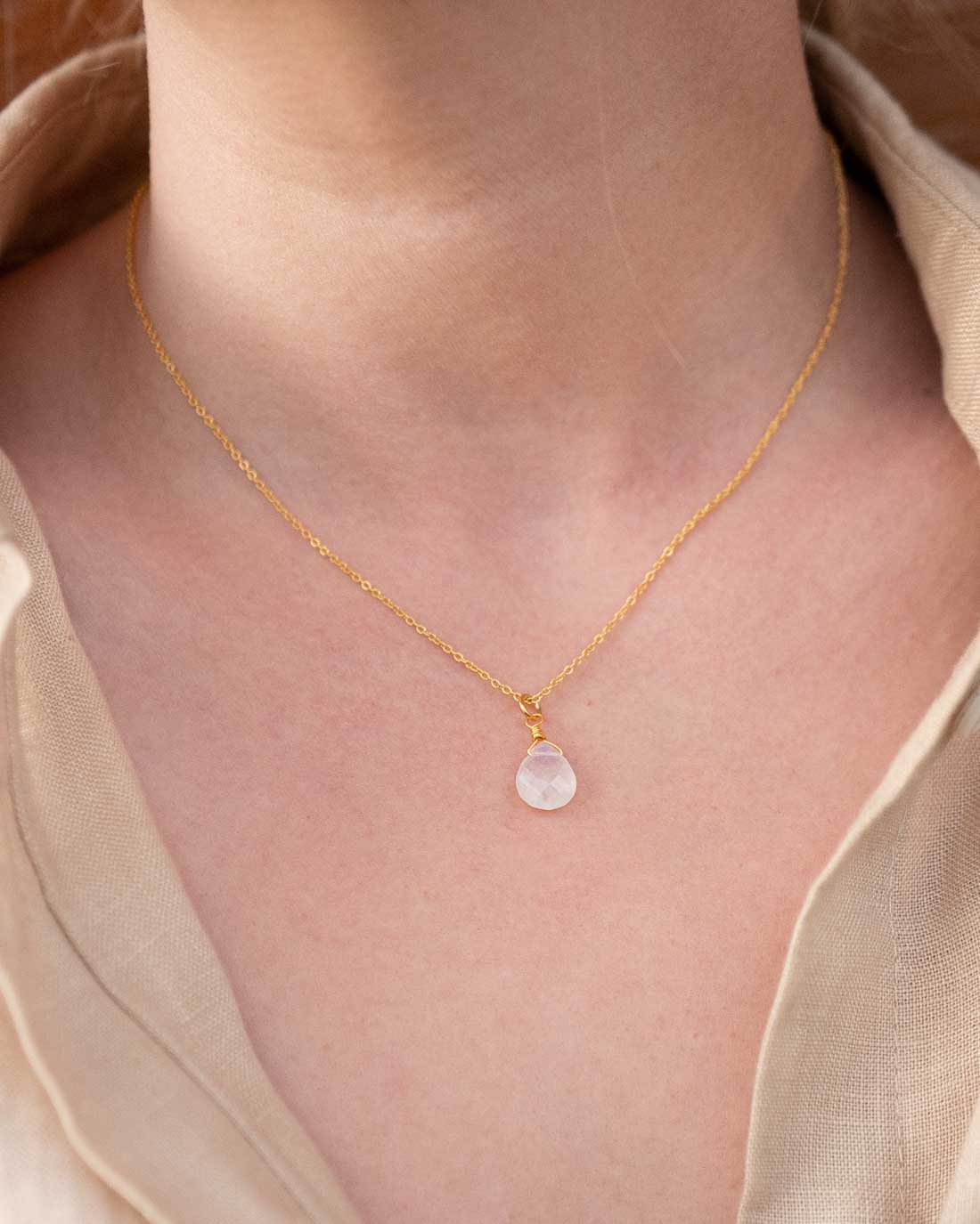 Halskette Lilou Moonstone Gold - Fleurs des Prés