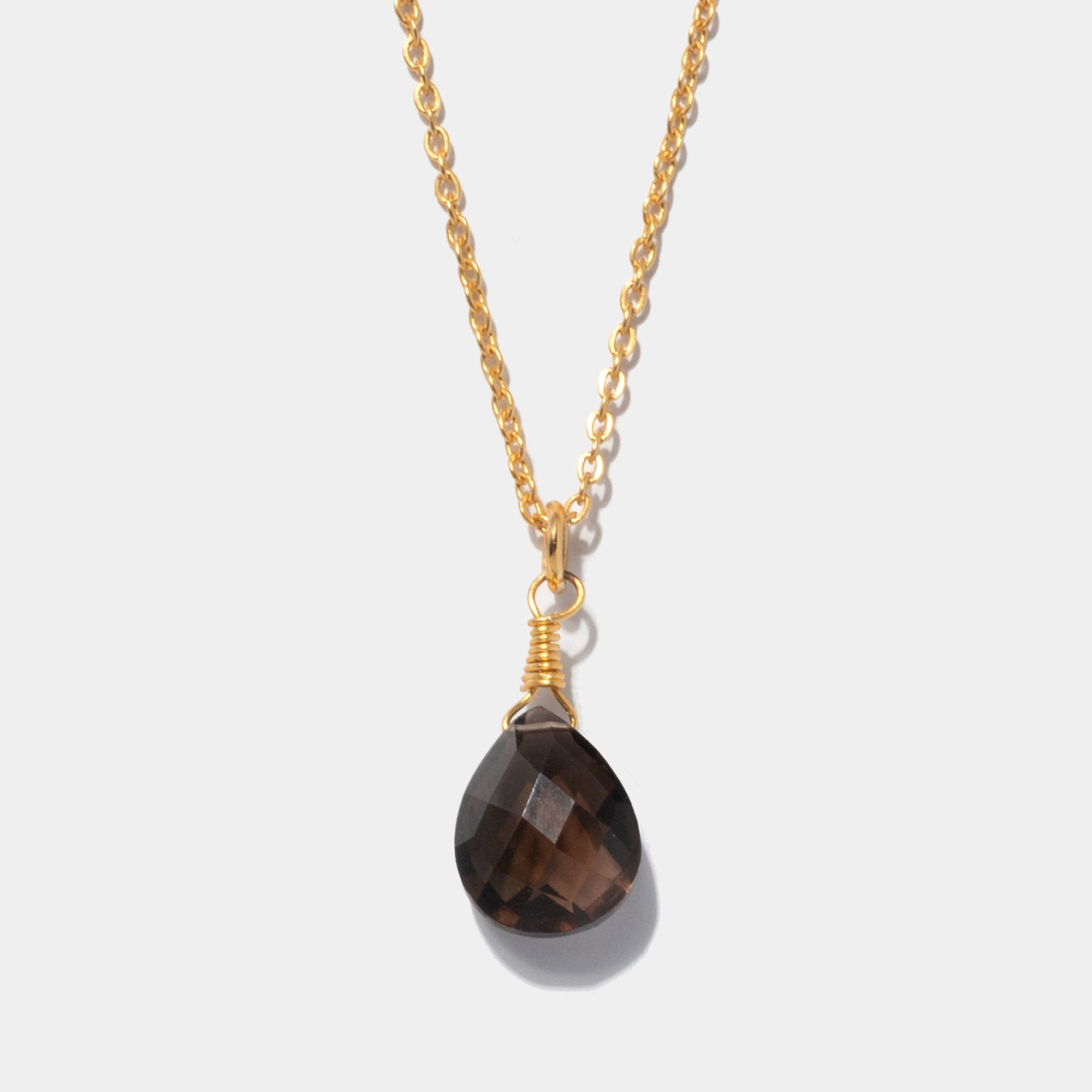 Halskette Lilou Rauchquarz Gold - Fleurs des Prés