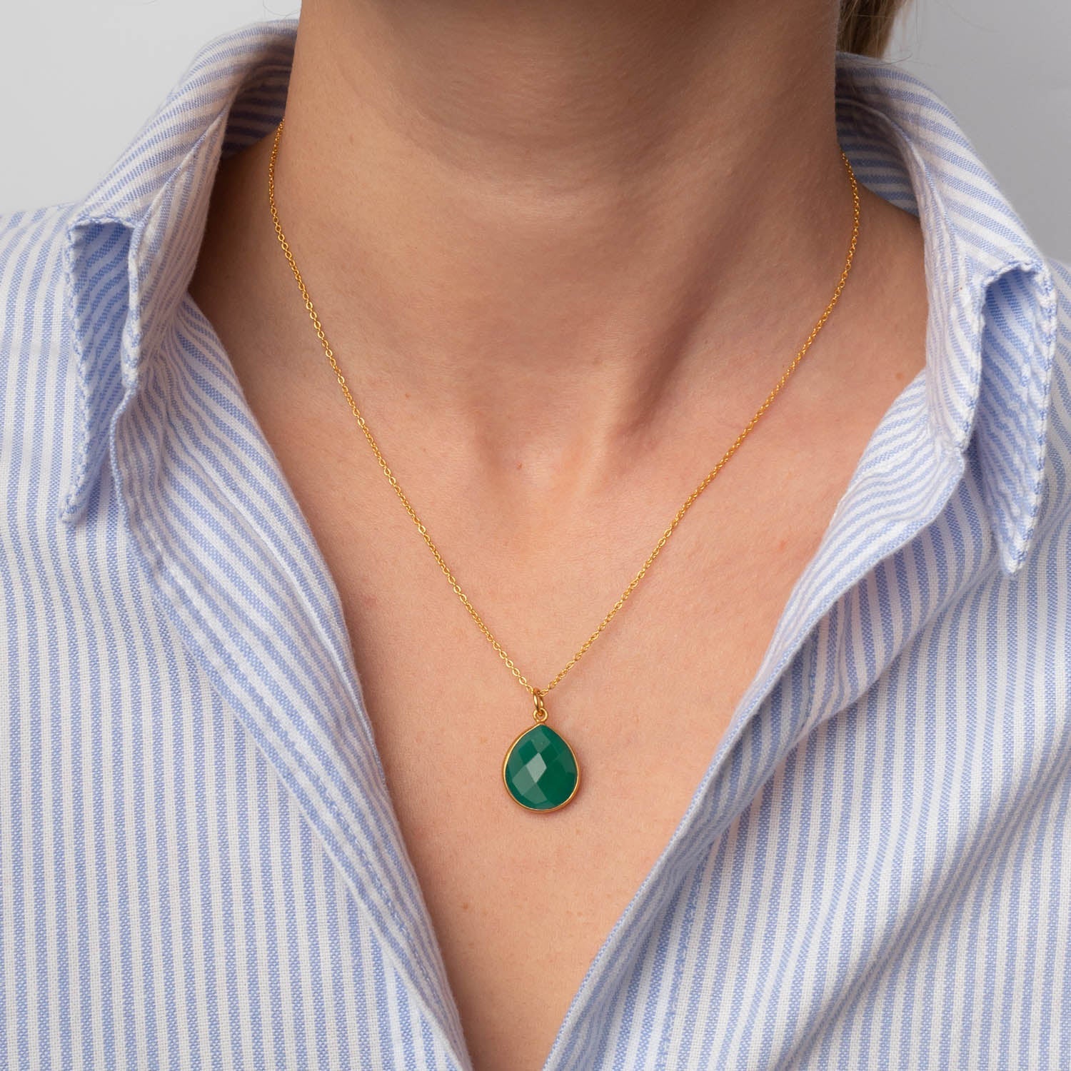 Halskette Lola Green Onyx - Fleurs des Prés