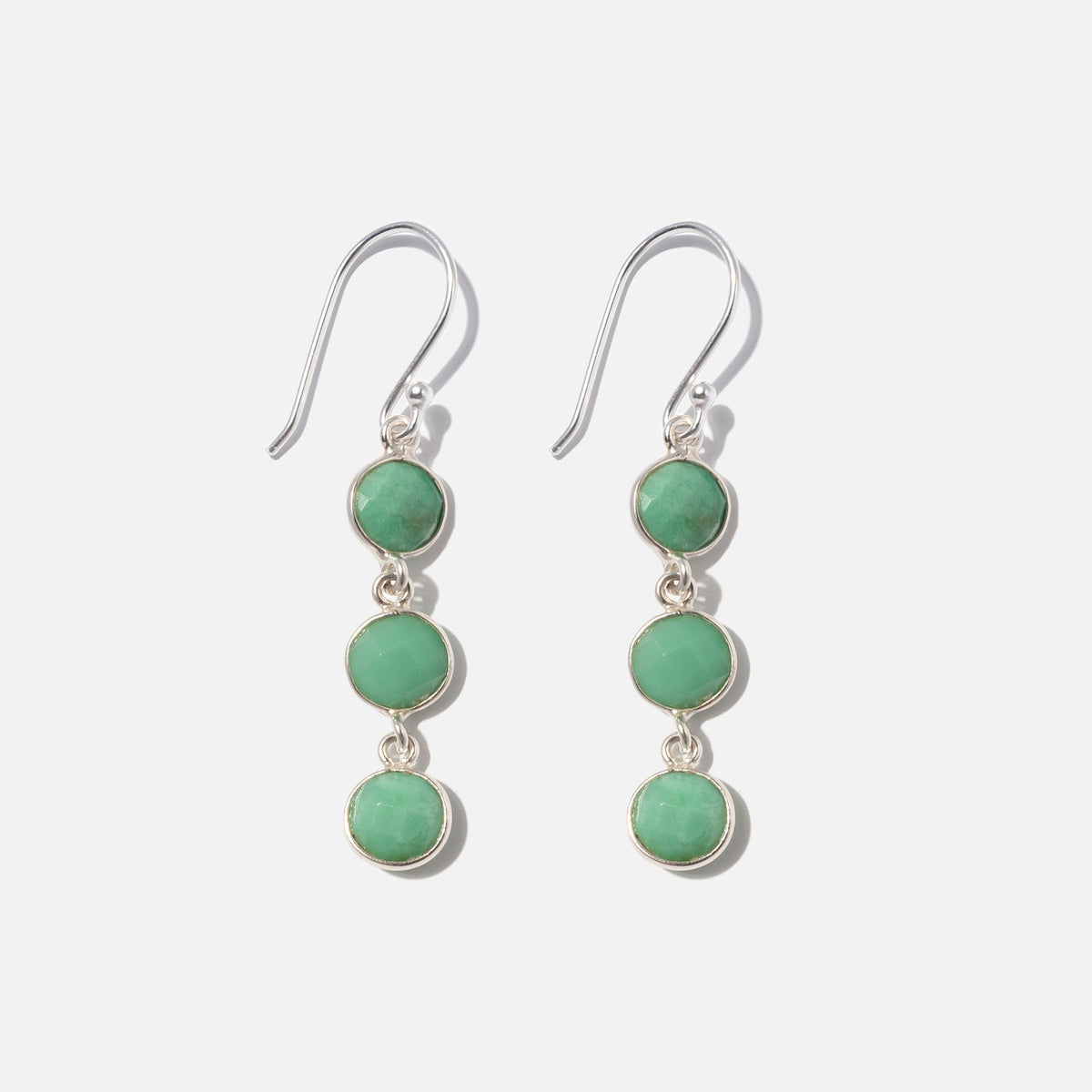 Ohrringe Charlotte Chrysoprase Silber - Fleurs des Prés