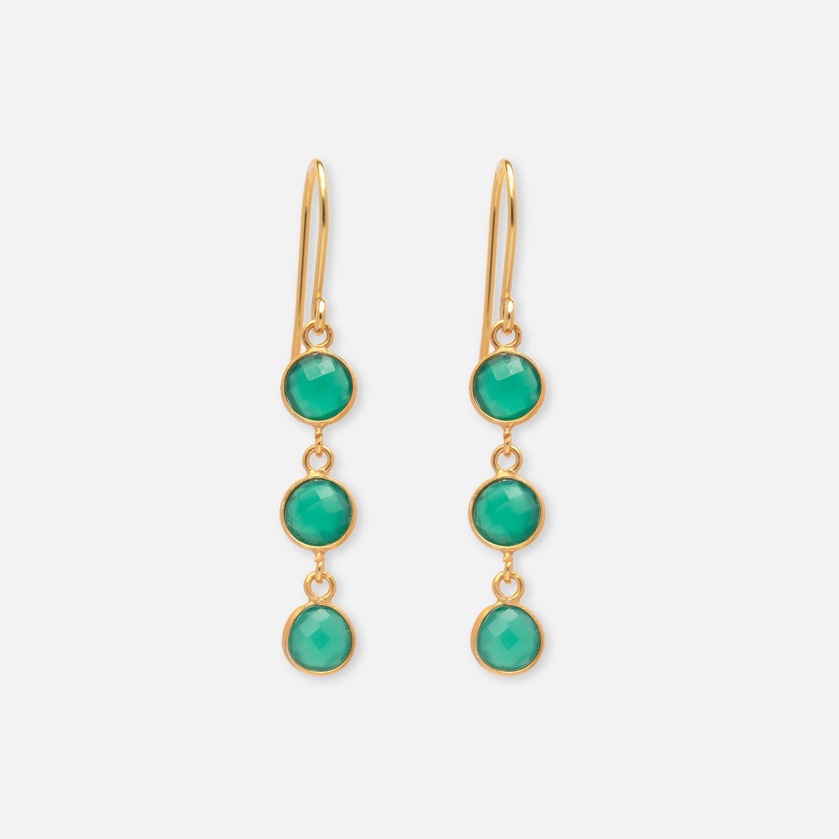 Ohrringe Charlotte Green Onyx - Fleurs des Prés