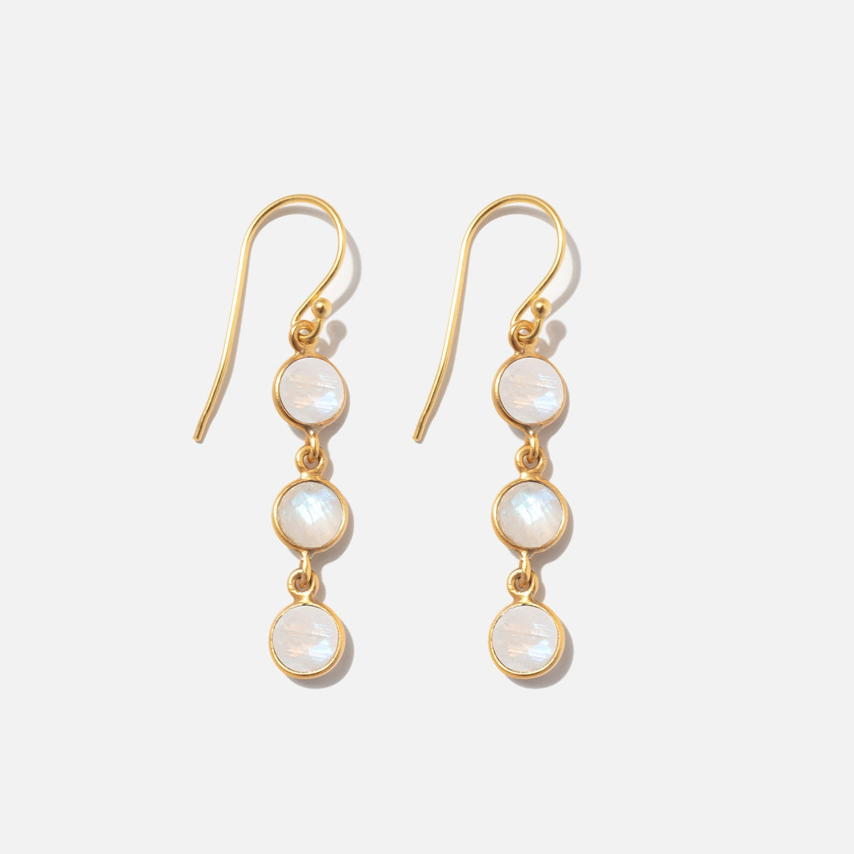 Ohrringe Charlotte Moonstone Gold - Fleurs des Prés