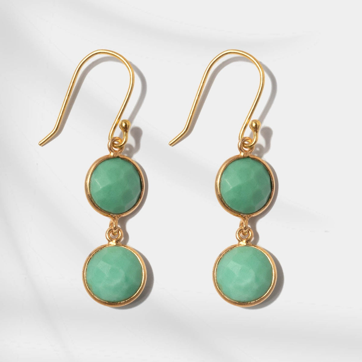 Ohrringe Eloise Chrysoprase Gold - Fleurs des Prés