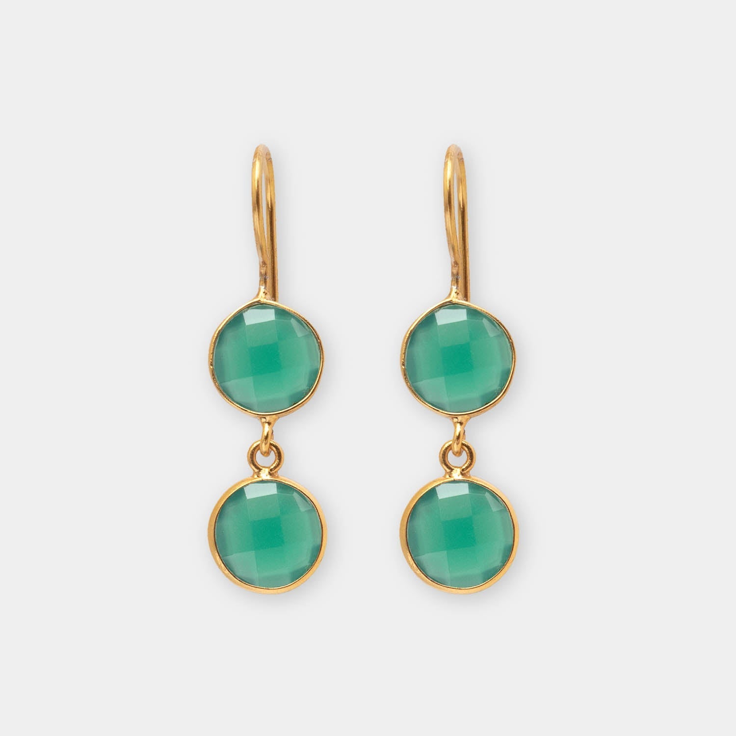 Ohrringe Eloise Green Onyx - Fleurs des Prés