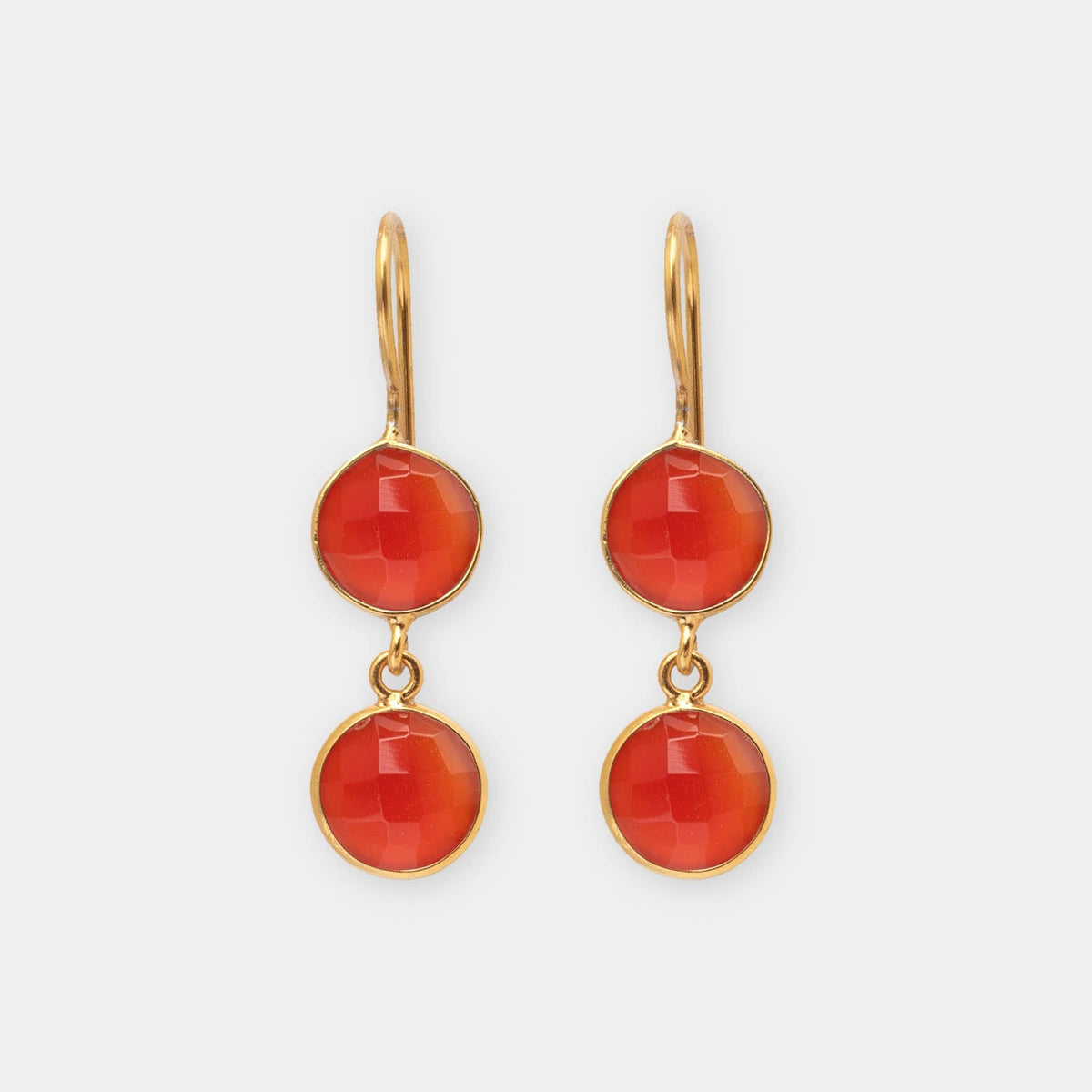 Ohrringe Eloise Red Onyx - Fleurs des Prés