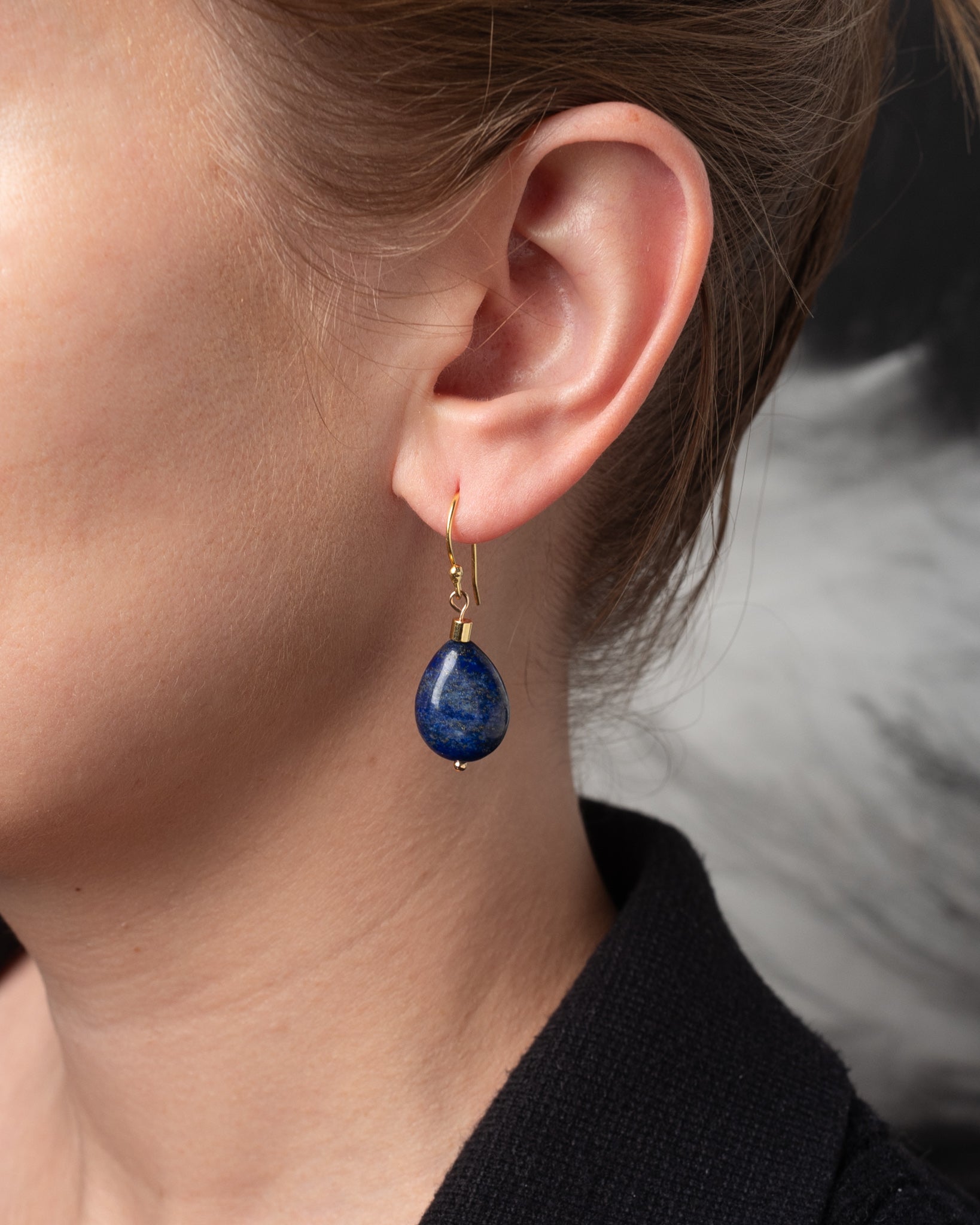 Ohrringe La Nuit mit blauem Lapislazuli - Fleurs des Prés