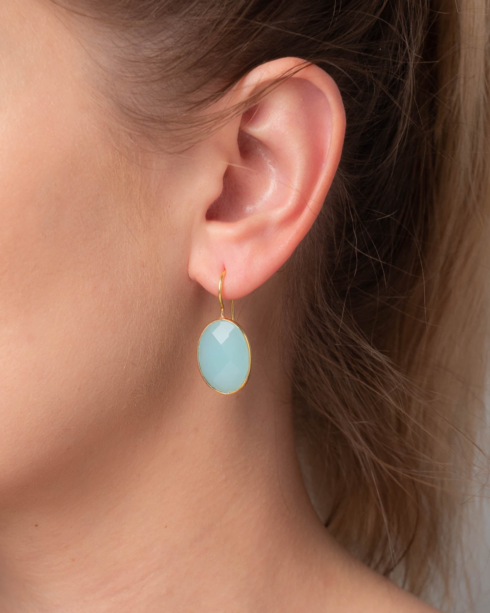 Ohrringe Leonor Sea Blue Chalcedon - Fleurs des Prés