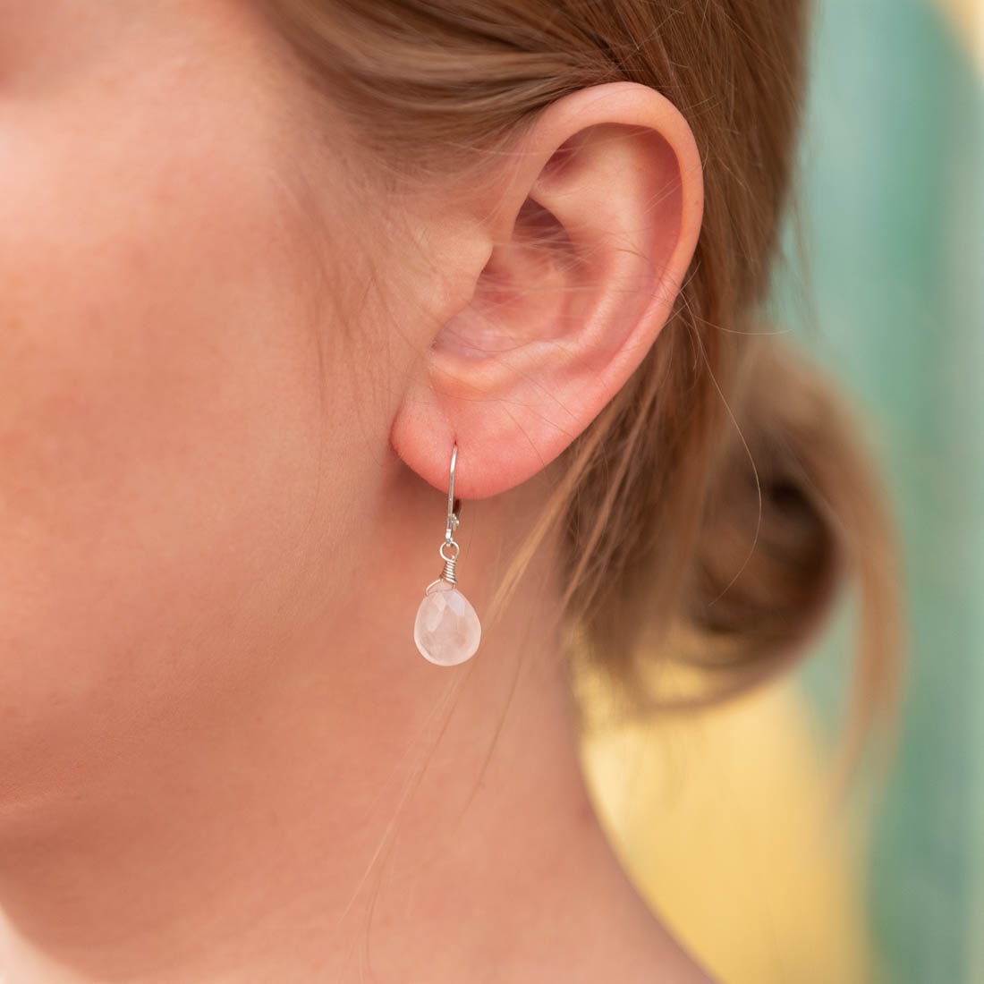 Ohrringe Lilou Rosé Quarz Silber - Fleurs des Prés