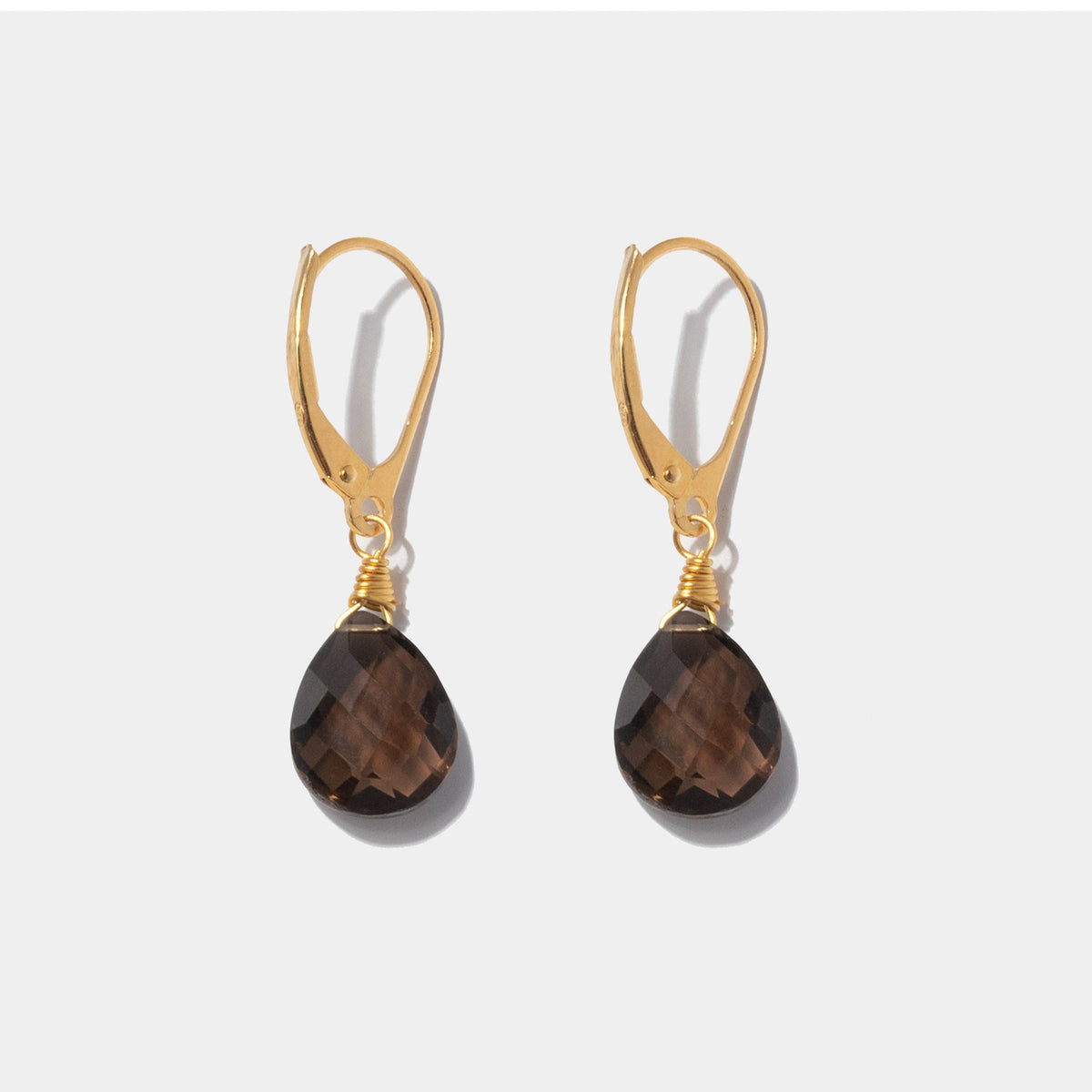 Ohrringe Lilou Smokey Quarz Gold - Fleurs des Prés