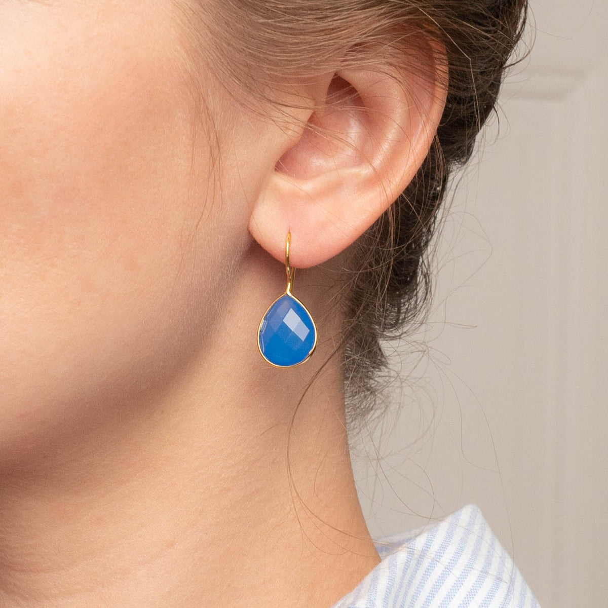 Ohrringe Lola Blue Chalcedony - Fleurs des Prés