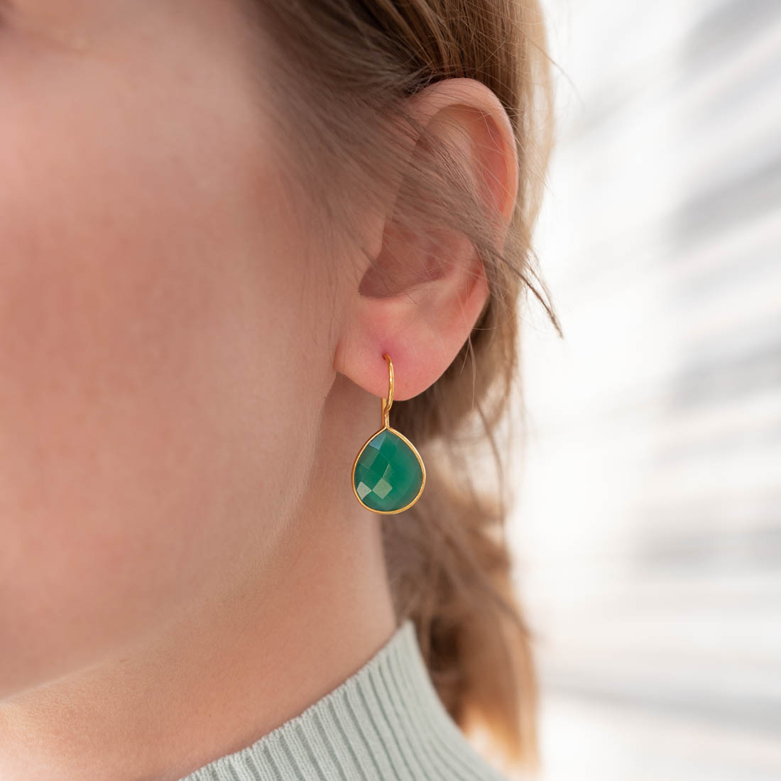 Ohrringe Lola Green Onyx - Fleurs des Prés