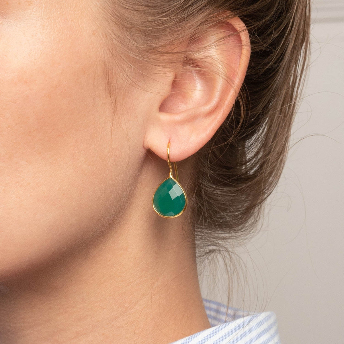 Ohrringe Lola Green Onyx - Fleurs des Prés