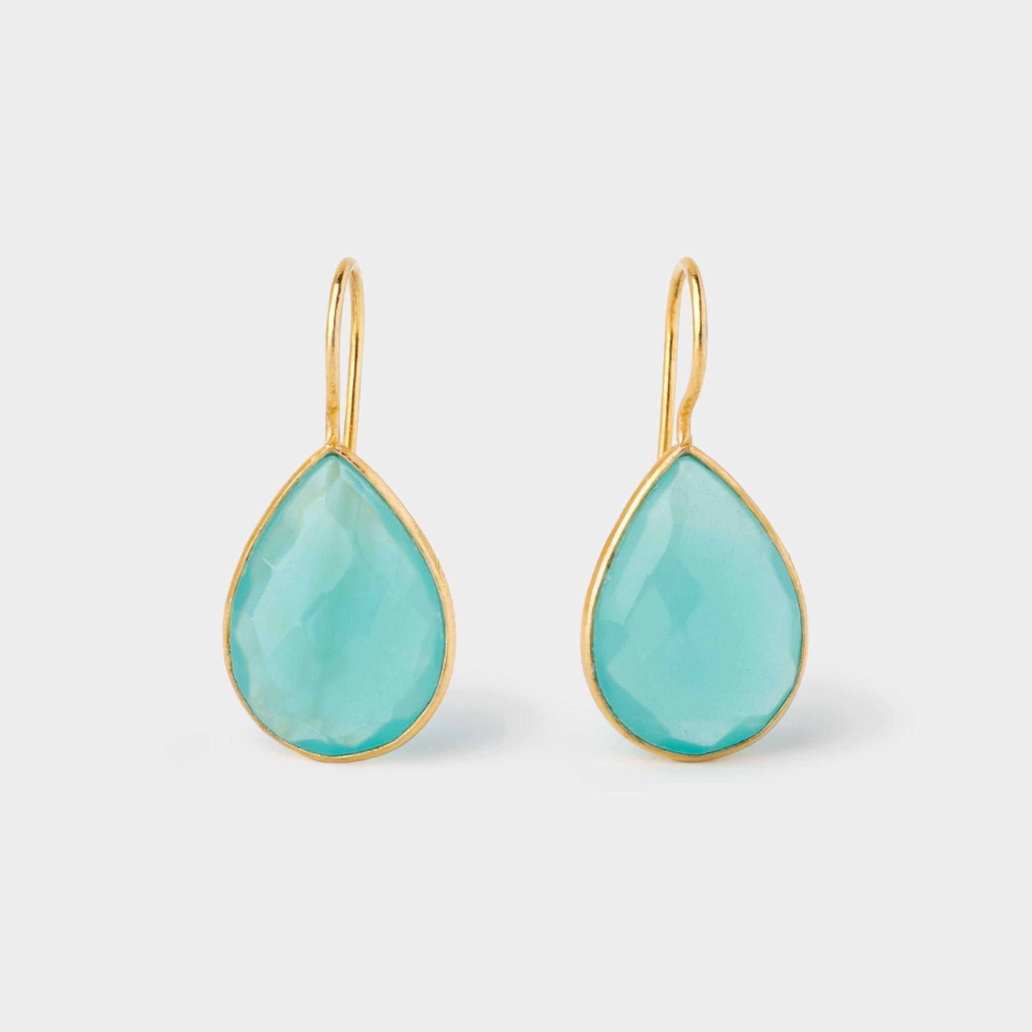 Ohrringe Lola Sea Blue Chalcedon - Fleurs des Prés Jewelry
