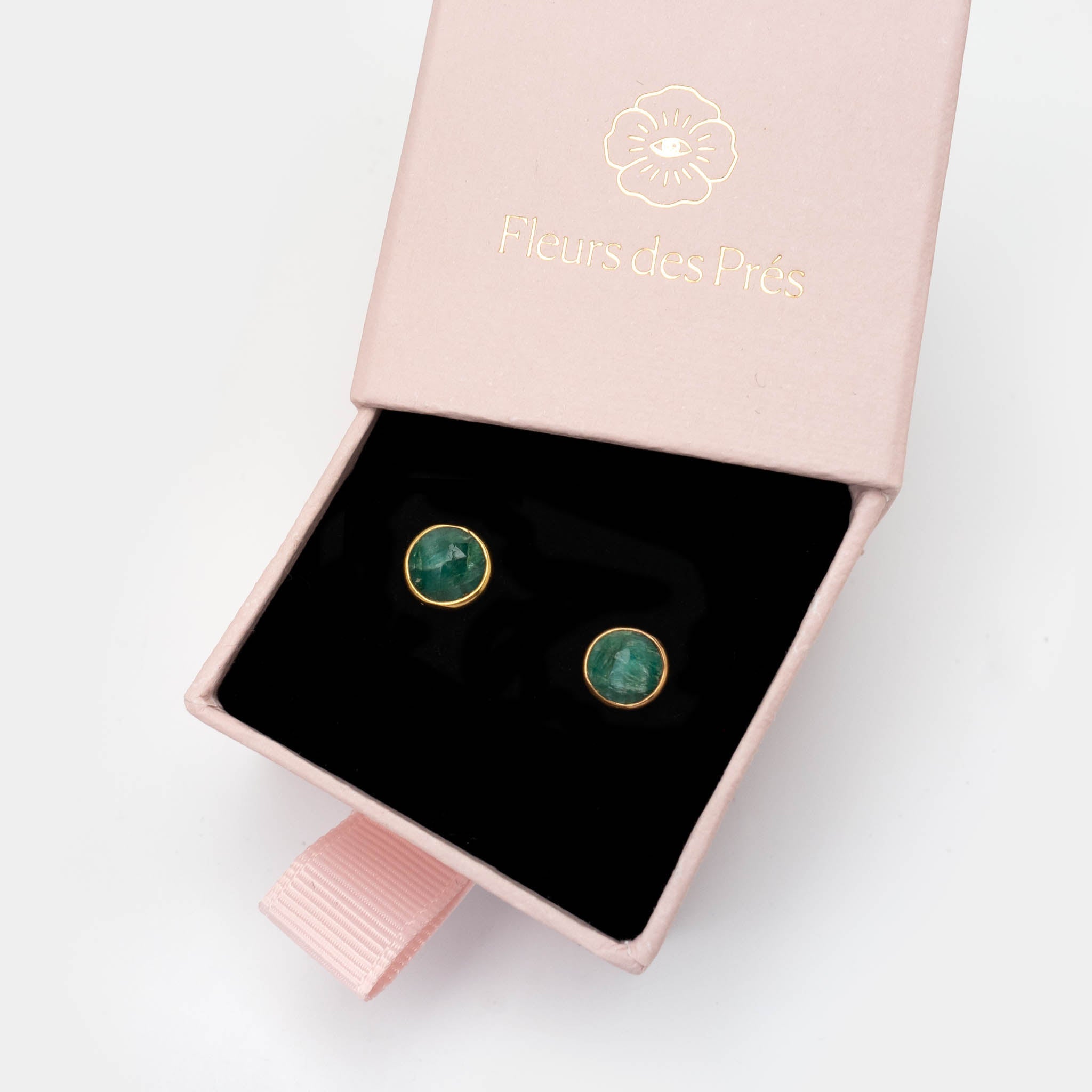 Ohrstecker Dinah Circle Malachit - Fleurs des Prés
