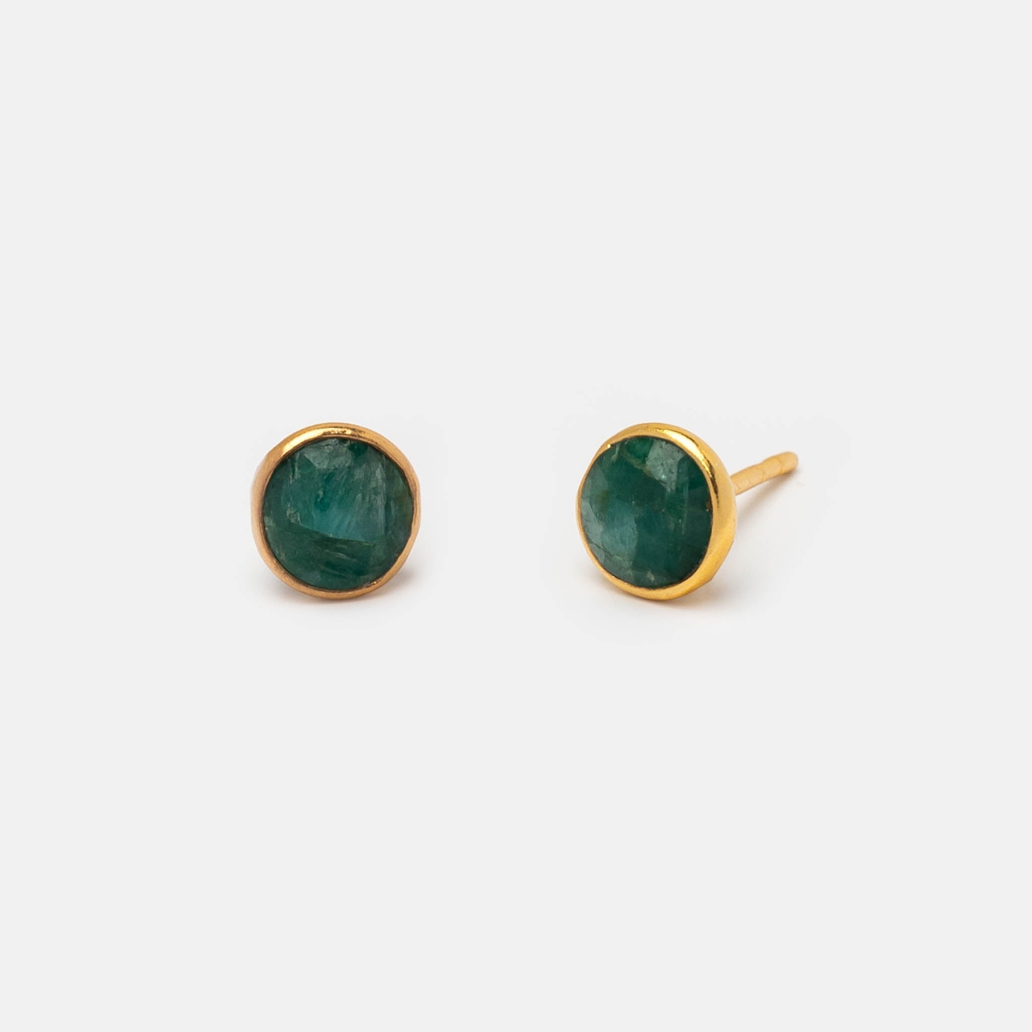 Ohrstecker Dinah Circle Malachit - Fleurs des Prés