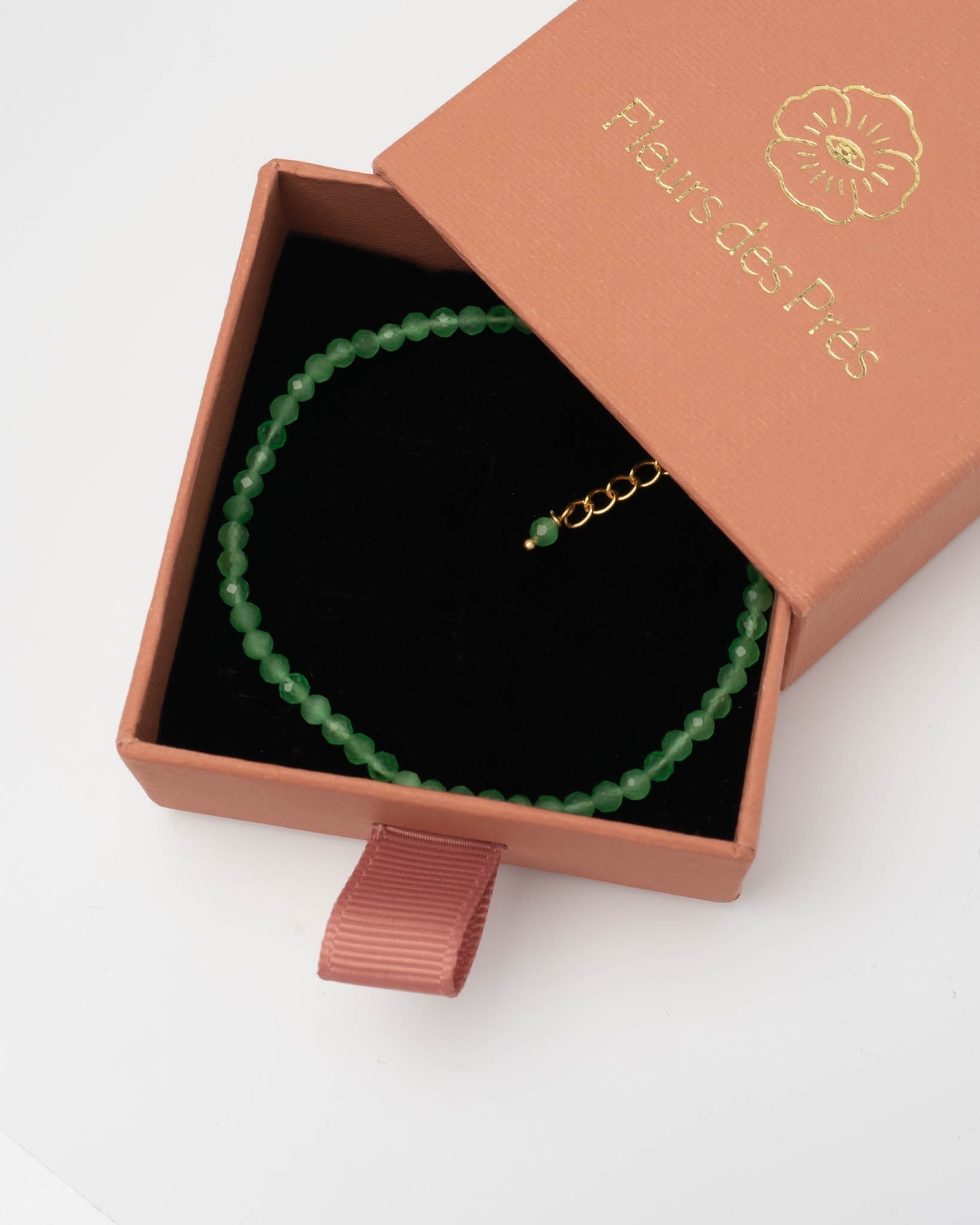 Perlenarmband Sense Grüner Chalcdeon - Fleurs des Prés