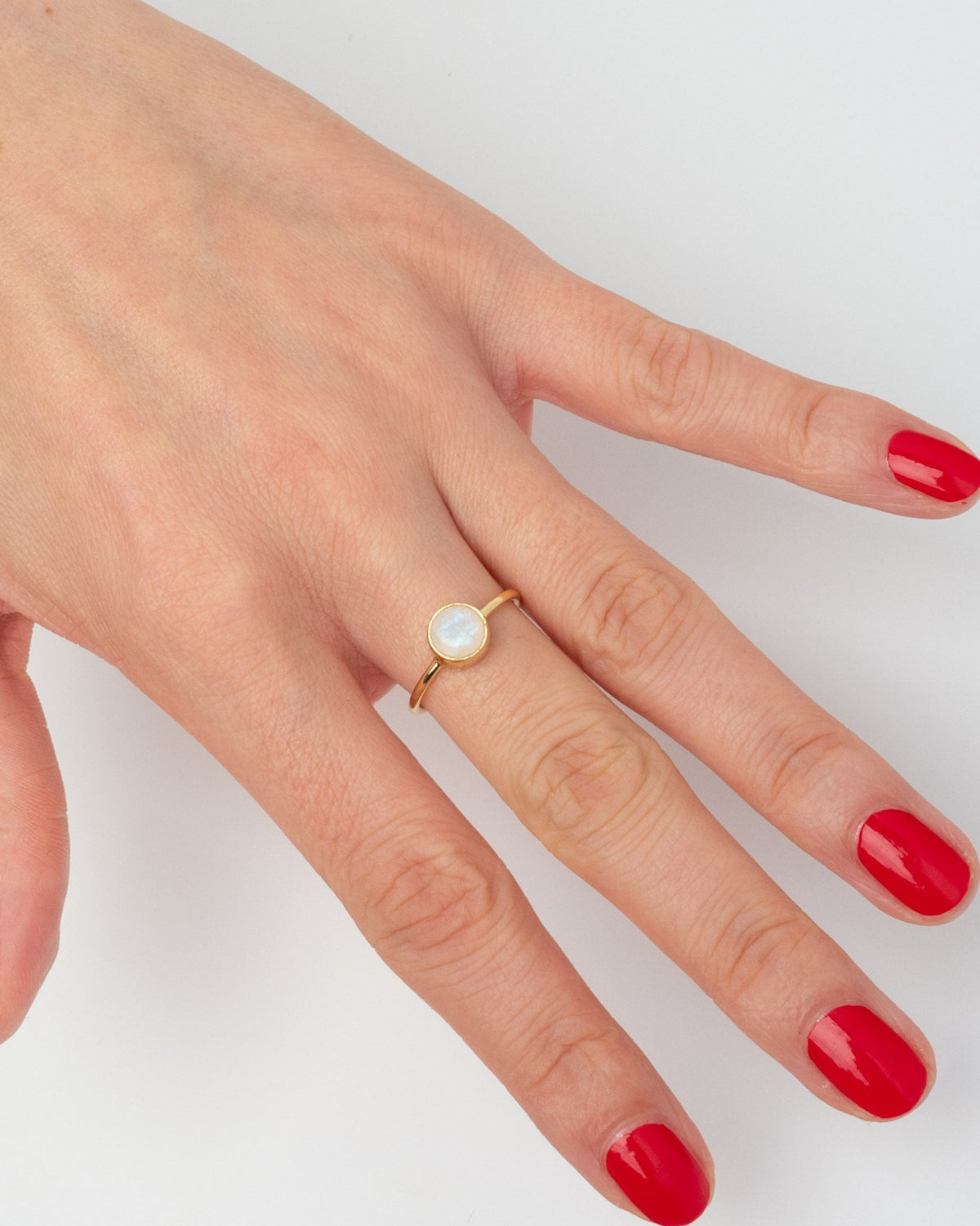 Ring Aline Circle Moonstone - Fleurs des Prés Jewelry
