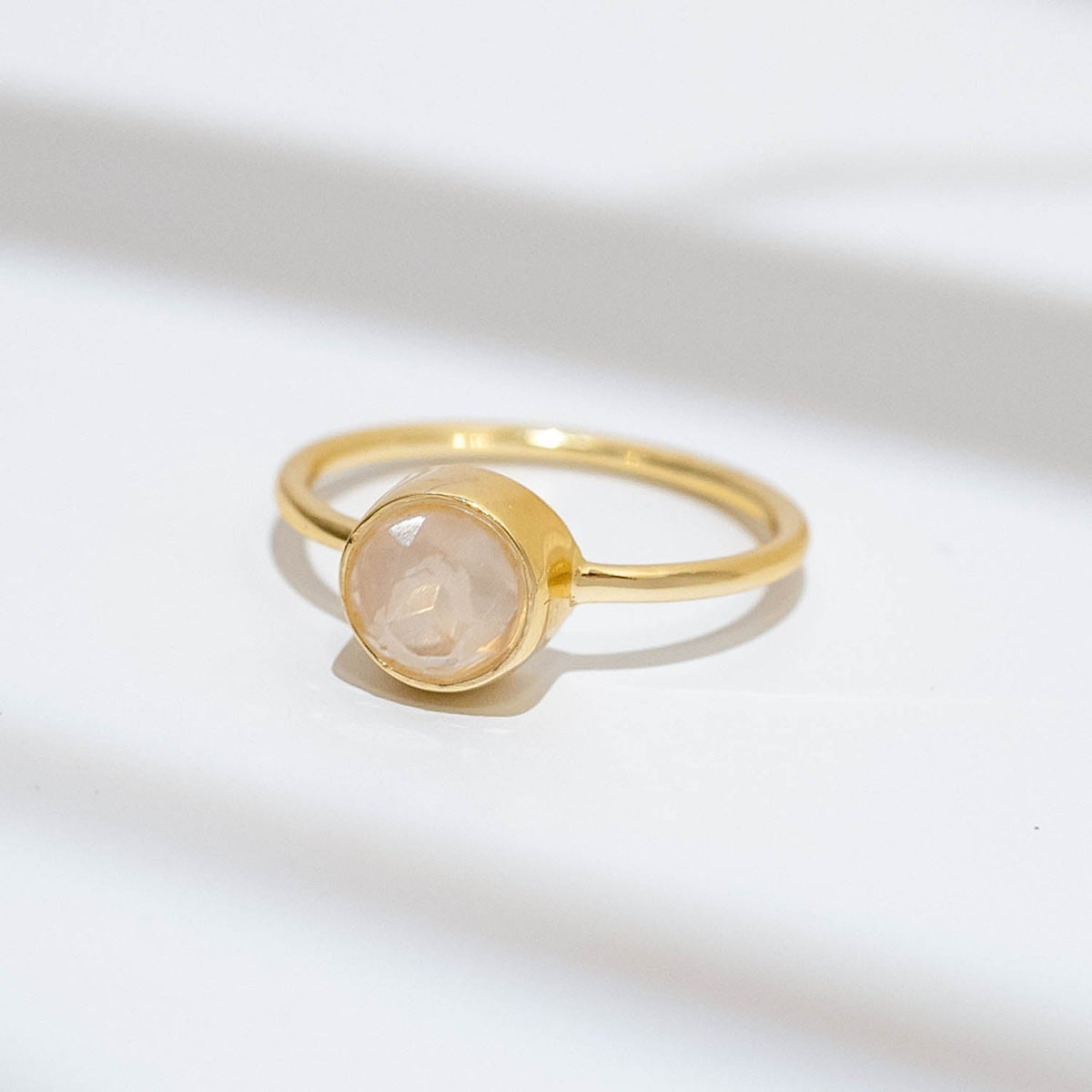 Ring Aline Circle Rose Chalcedony - Fleurs des Prés