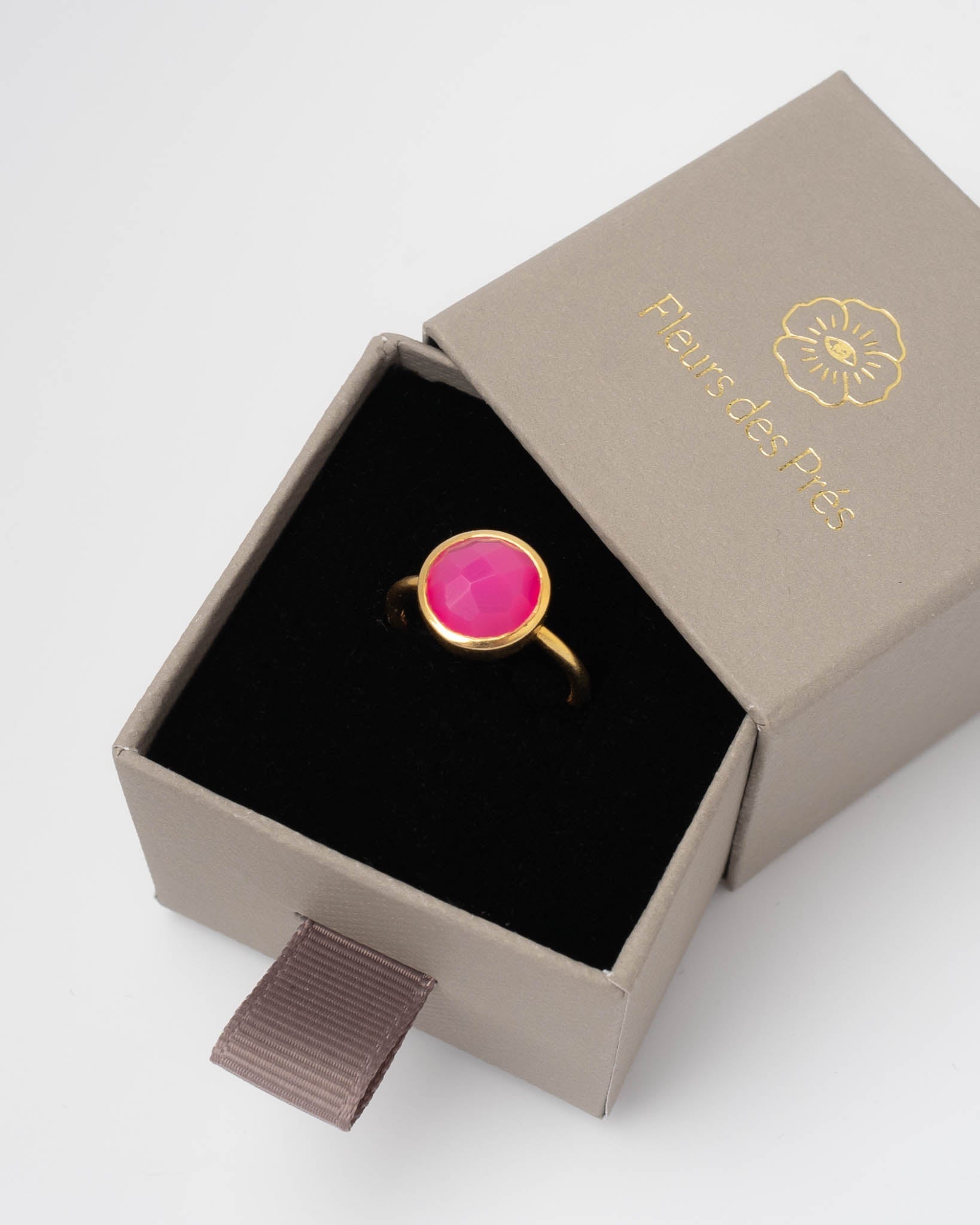 Ring Cher Hot Pink Chalcedon - Fleurs des Prés