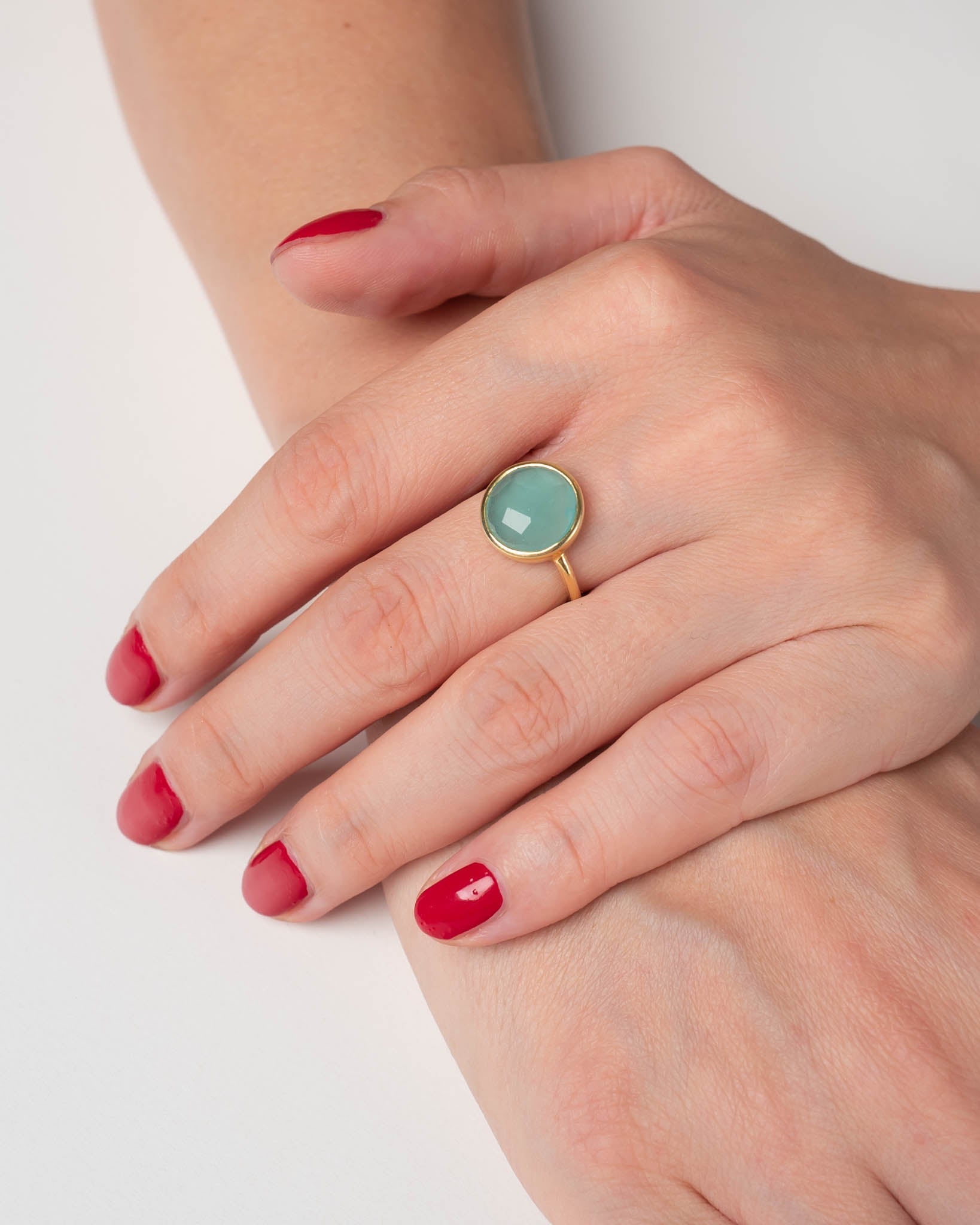 Ring Cher Sea Blue Chalcedon - Fleurs des Prés