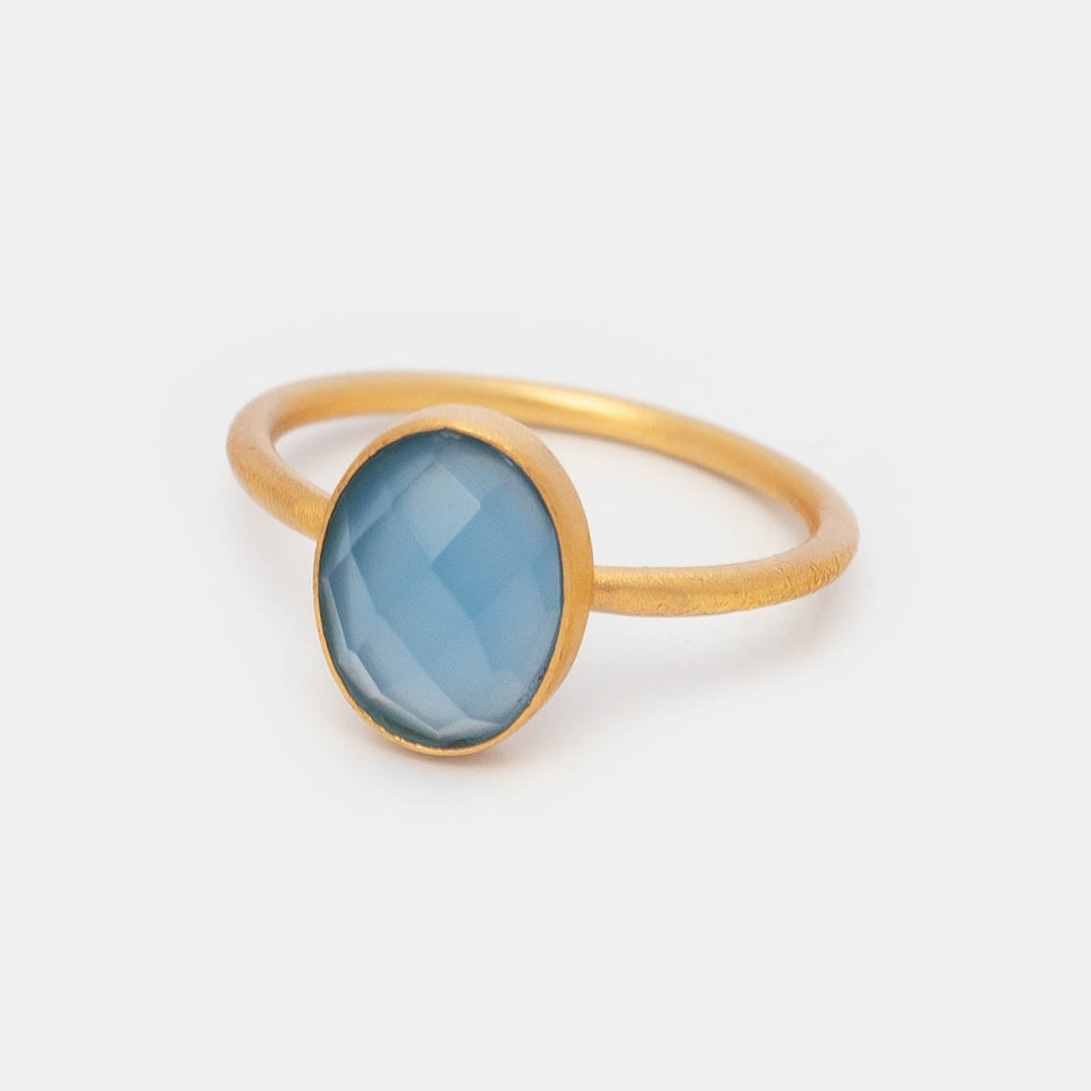 Ring Claire Light Blue Chalcedony - Fleurs des Prés