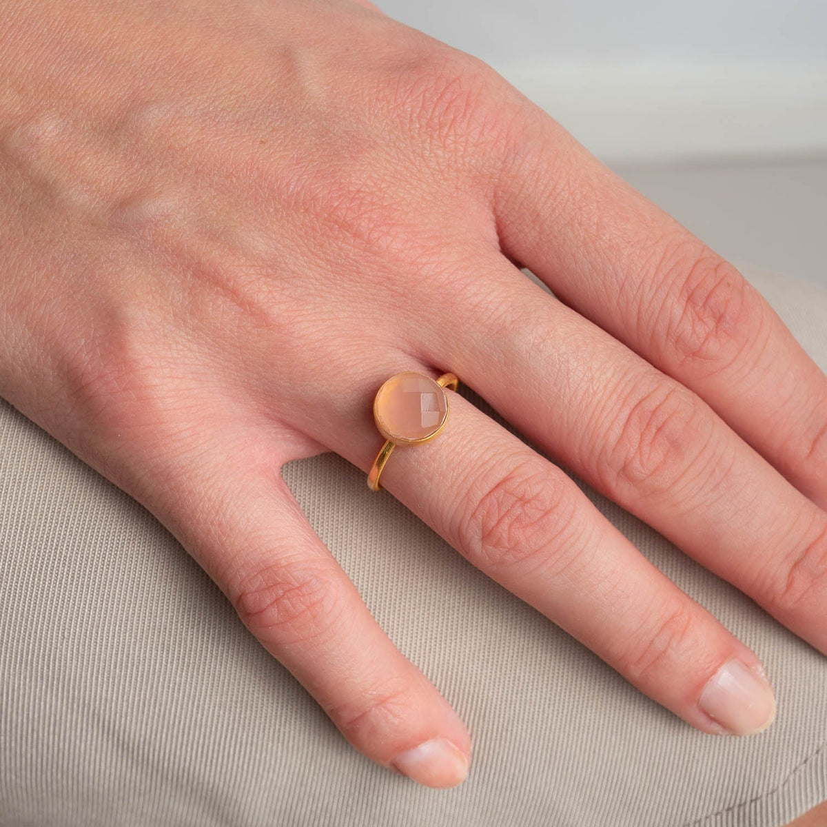 Ring Eloise Pink Chalcedony - Fleurs des Prés