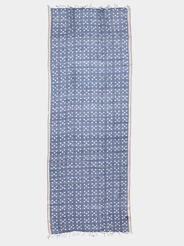 Epice Leinenschal Mit Baumwolle Dotprint Blue - Detail Image 2