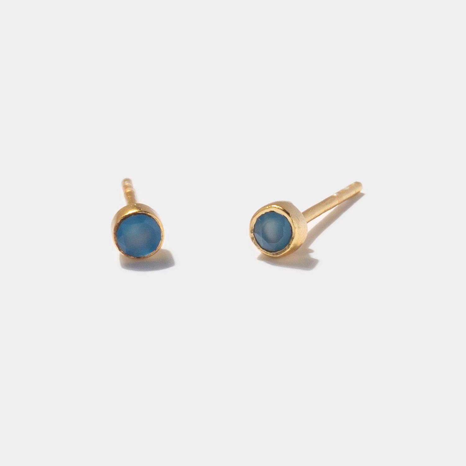 Ohrstecker Points Blue Chalcedony
