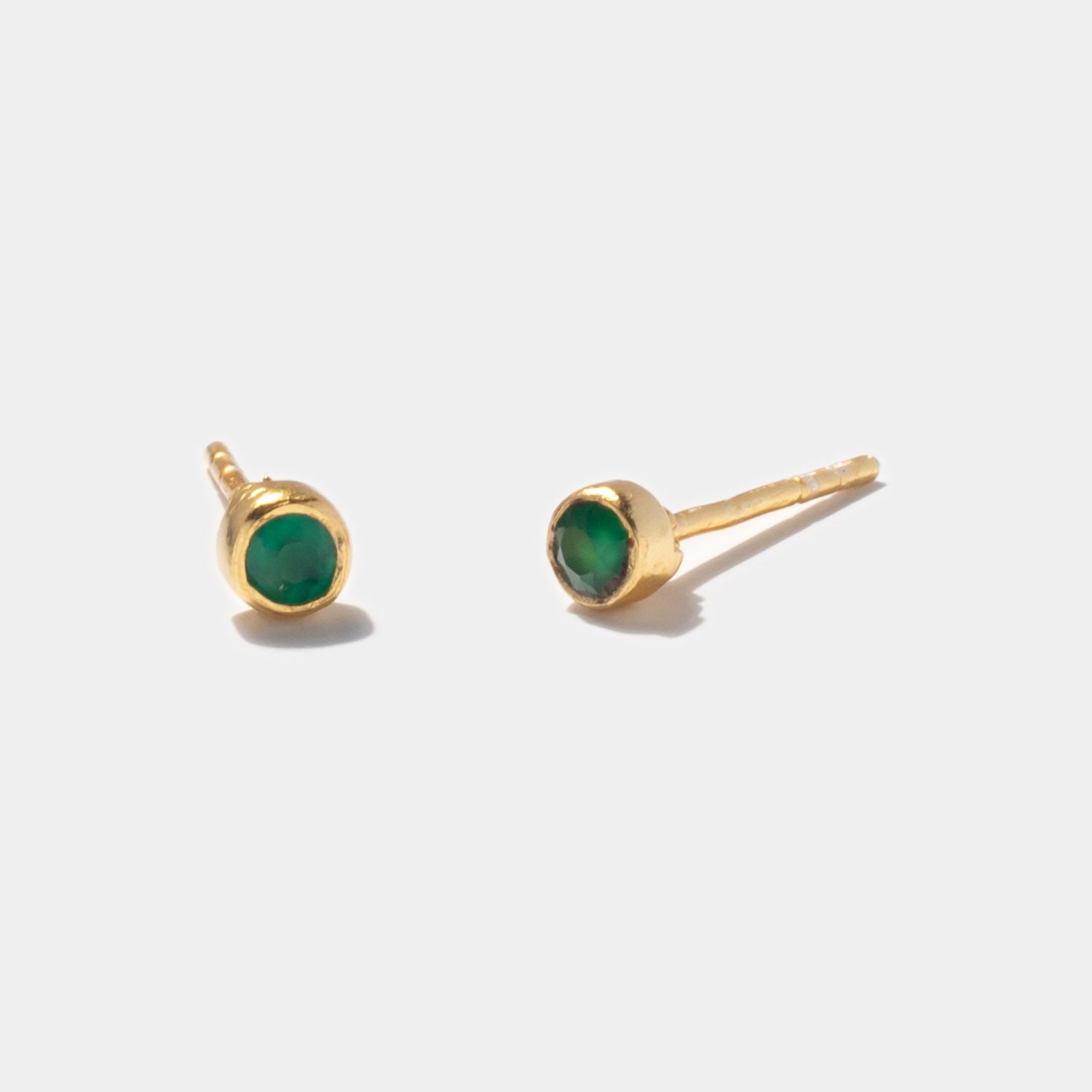 Ohrstecker Points Green Onyx